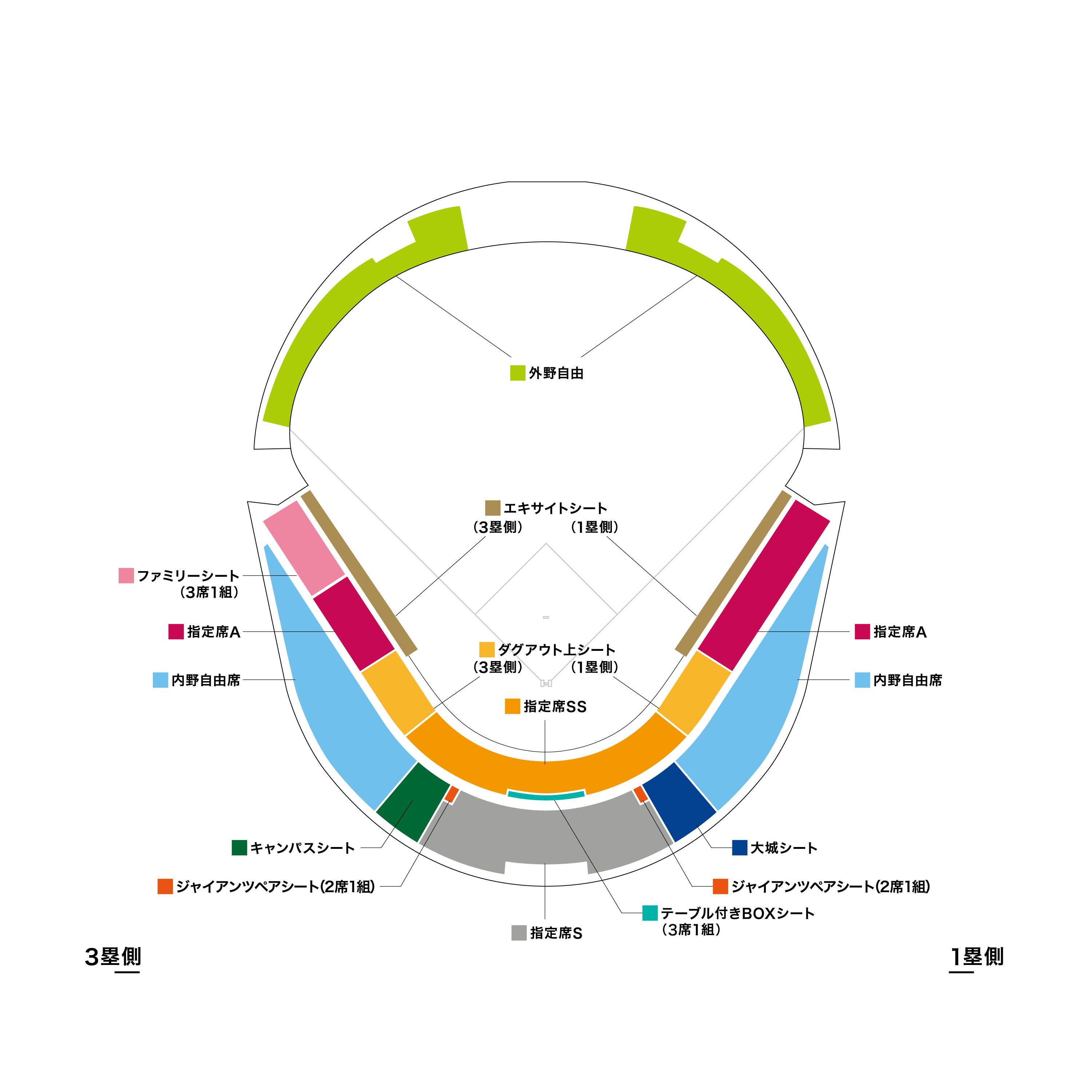 良席】8月25日 慣し (日) 巨人VS中日 エキサイトシート ペア